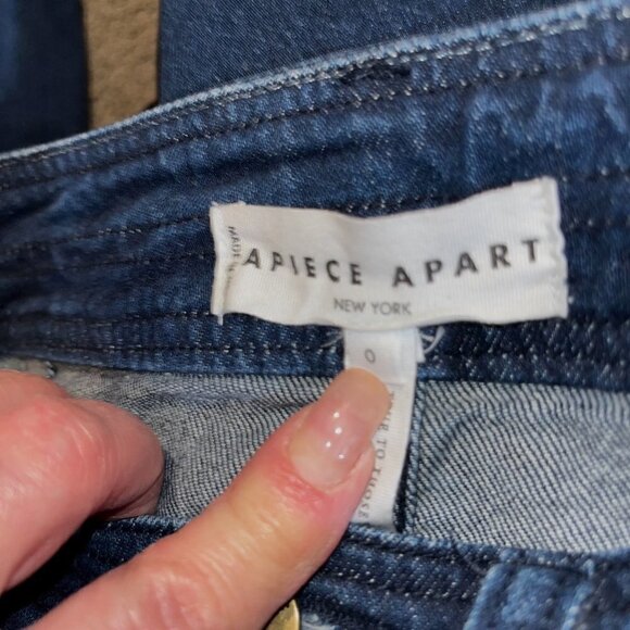 APIECE APART New York Bahia High Waist Straight Leg Dark Wash Blue Jeans EUC - 0 - Picture 7 of 10